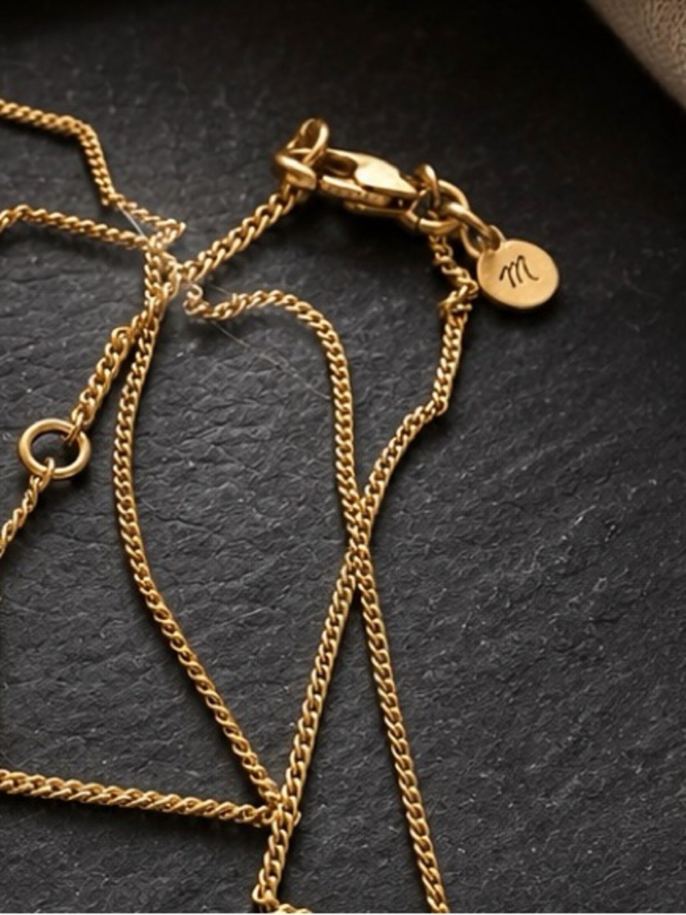 Madewell Signed Gold Tone Coin Medallion Adjustable Chain Necklace - Picture 3 of 6